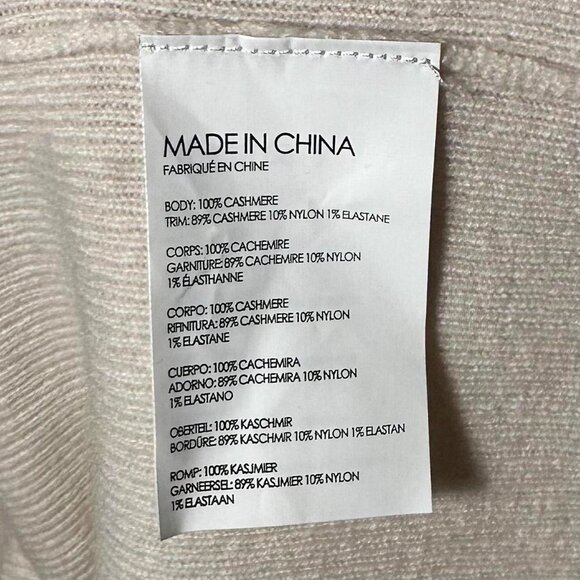 Club Monaco Knit Cashmere Crewneck Coon Sweater in Shell - Picture 2 of 5